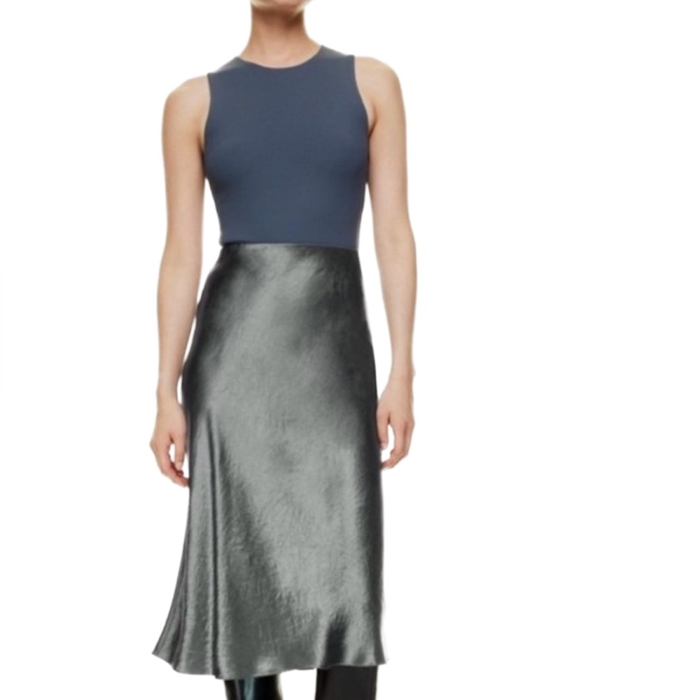 Slip Satin Midi Skirt Aritzia Babaton Size 2